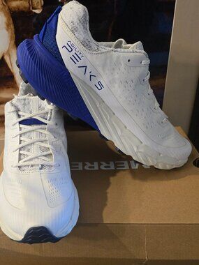 Merrell Men's Agility Peak 5 White / Blue Trail Running Shoes J068329 Sz 10.5